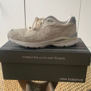 New Balance Cream and Gray Athletic Shoes